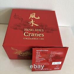 2013 Niue $2 Silver 1 Oz Coin Feng Shui Cranes With Box/COA New Zealand Mint