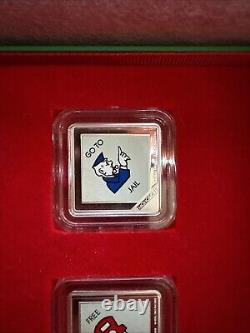 2013 Rcm Niue New Zealand Mint Monopoly 4 Piece Silver Coin Set House Display