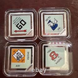 2013 Rcm Niue New Zealand Mint Monopoly 4 Piece Silver Coin Set House Display