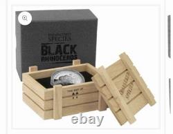 2014 1oz Silver Proof Coin. 999 $2 Niue Black Rhinoceros's RARE