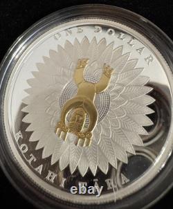 2014 New Zealand 1 oz Silver Proof Maori Art Dollar OMP Coin