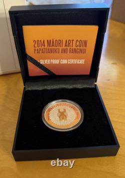 2014 New Zealand 1 oz Silver Proof Maori Art Dollar OMP Coin
