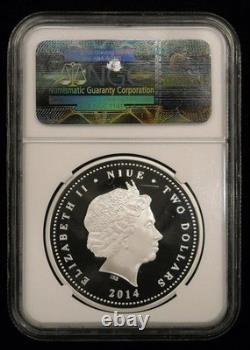 2014 Niue $2 Black Rhinoceros NGC PF 70 ULTRA CAMEO 1 oz Endangered Species