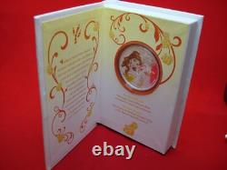 2015 Disney Princess Belle 1 Oz $2.00 Ltd Ed Silver Coin New Zealand Mint