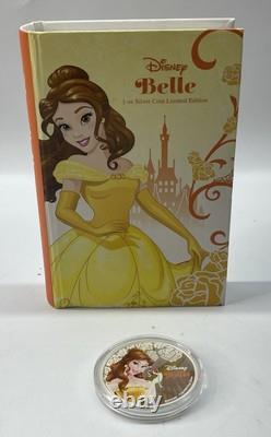 2015 Disney Princess Belle 1oz Silver Coin $2 Proof New Zealand Mint NIUE