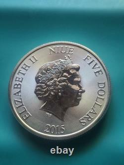 2015 Niue Hawksbill Turtle 2 Oz. 999 Silver $5 Dollar Coin