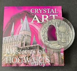 2015 Niue Island $2 Mysteries of Hogwarts Crystal Art Series Silver Coin