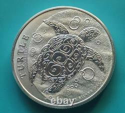 2015 Niue New Zealand $5 2 Oz. 999 Silver Turtle Coin