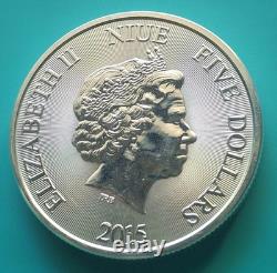 2015 Niue New Zealand $5 2 Oz. 999 Silver Turtle Coin