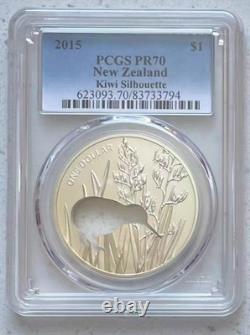 2015 PCGS PR70 New Zealand 1oz Solid Silver Coin Kiwi Silhouette Bird