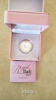 2015 Silver Proof Coin Royal Baby Princess Charlotte of Cambridge New Zealand L3