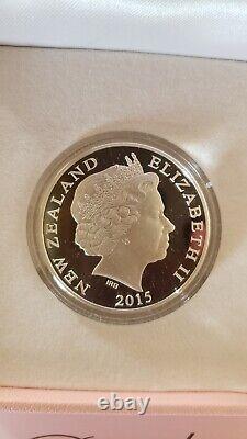 2015 Silver Proof Coin Royal Baby Princess Charlotte of Cambridge New Zealand L3