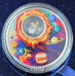 2016 New Zealand Solar System $5 Silver 1 Oz Proof /Mintage 1000. Tektite&CZ