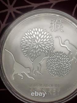 2016 Niue $2 Year of the Monkey? . 999 Silver 1 Oz (New Zealand Mint) In Capsule
