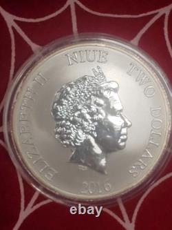 2016 Niue $2 Year of the Monkey? . 999 Silver 1 Oz (New Zealand Mint) In Capsule