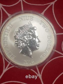 2016 Niue $2 Year of the Monkey? . 999 Silver 1 Oz (New Zealand Mint) In Capsule
