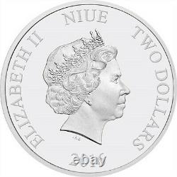 2016 Niue Disney Frozen ELSA & ANNA 1oz. 999 colorized silver proof coin TONED