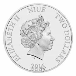 2016 Niue Disney Frozen PRINCESS ANNA 1oz. 999 colorized silver proof coin TONED