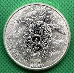 2016 Niue New Zealand $5 2 Oz. 999 Silver Turtle Coin