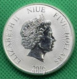 2016 Niue New Zealand $5 2 Oz. 999 Silver Turtle Coin