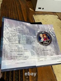 2016 Niue New Zealand Disney Frozen Elsa & Anna Mint Package and COA