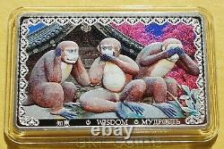 2016 Tanzania Lunar Year of Monkey 1Oz Silver Color Coin Bar New Zealand Mint