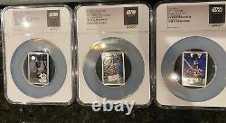 2017-2020 Nz Mint Star Wars Poster Coin Set Of 9 Early Releases Ngc Pf70 Rare