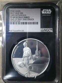 2017 Black Core NGC PF69 Niue Disney Star Wars Classic Luke Skywalker