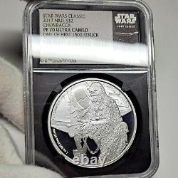 2017 Chewbacca Star Wars PF70 $2 Silver Proof, NGC Graded PR70, Niue Mint 1oz