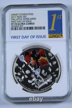 2017 Niue Disney The Little Whirlwind $2 Silver Proof PF70 U/C FDOI withBox & COA