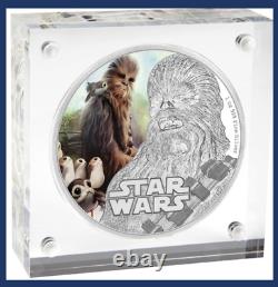 2017 Niue New Zealand Disney Star Wars 2nd The Last Jedi Chewbacca 1 oz Silver
