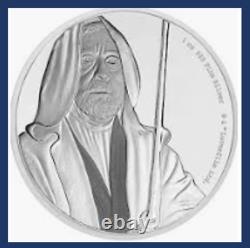 2017 Niue New Zealand Disney Star Wars Classic Obi Wan Kenobi 1oz Silver COA