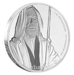 2017 Niue New Zealand Disney Star Wars Classic Obi Wan Kenobi 1oz Silver COA