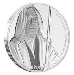 2017 Niue New Zealand Disney Star Wars Classic Obi Wan Kenobi 1oz Silver COA