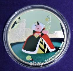 2018 Disney Alice in Wonderland. 999 silver 4-1 oz coin set with COA & Box Book