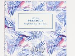 2018 New Zealand / Niue Mint Love is Precious Kingfishers 1oz Silver Coin with OGP