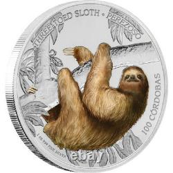 2018 Nicaragua $100 Three-Toed Sloth New Zealand Mint