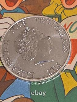 2018 Niue $2 Disney Scrooge McDuck 1 oz Silver Officially Licensed Mintage 250k