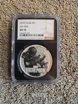 2018 Tuvalu Iron Man 1 oz Silver Marvel NGC MS70