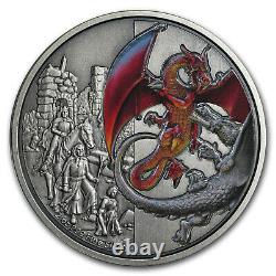 2019 Niue 2 oz Silver $5 Dragons The Red Dragon SKU#180298