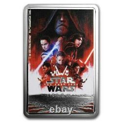 2019 Star Wars THE LAST JEDI Movie Poster Bar 1 oz Silver Proof Coin