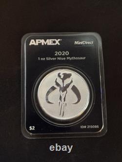 2020 1 Oz Silver. 999 Niue Mythosaur APMEX Direct