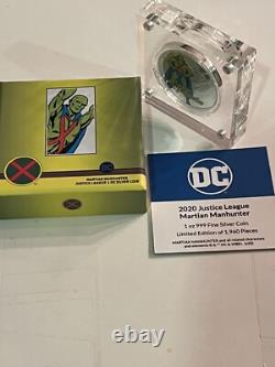 2020 1oz 999 FINE SILVER COLORIZED COIN. DC. JUSTICE LEAGUE. MARTIAN MANHUNTER