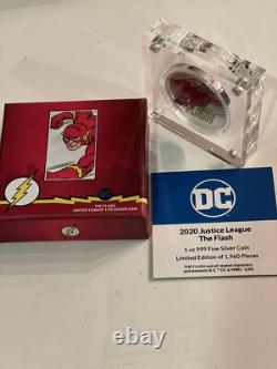 2020 1oz. 999 FINE SILVER PROOF COLORIZED COIN. DC. JUSTICE LEAGUE. THE FLASH