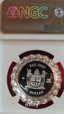 2020 6 gram Fiji Coca-Cola EGYPT Bottle Cap $1 Silver Coin NGC PF 69 Retro Rare