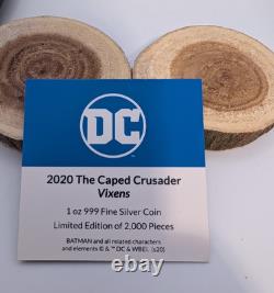 2020 BATMAN DC $2 The Caped Crusader Vixens Silver 1 oz Coin New Zealand Mint