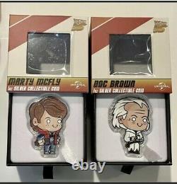 2020 Back to the Future silver coin Perth Mint Marty Mcfly Doc Brown Chibi