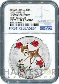 2020 Disney Seasons Greetings 1 Oz. Silver Coin Ngc Pf70 First Releases