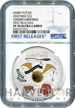 2020 Harry Potter Seasons Greetings 1 Oz Silver Coin Ngc Pf70 First Release