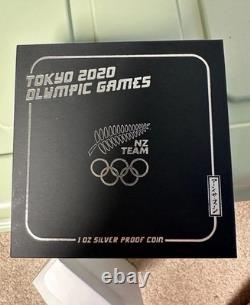 2020 New Zealand $1 Tokyo 2020 Olympic Games Proof Colorized 1 oz. 999 Silver